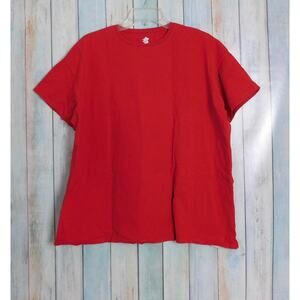 Just My Size Short Sleeve Shirt 18W/20W Red Casual T-Shirt